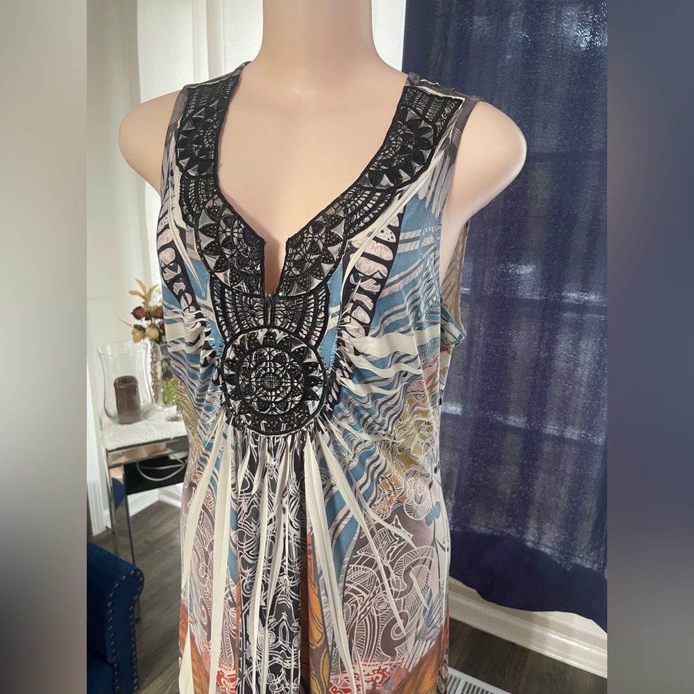 Apt 9 Large Stretchy Multicolor Sleeveless Maxi Dress Long - Picture 2 of 6